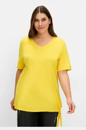 Sheego T-Shirt Große Größen mit Knotendetail am Saum