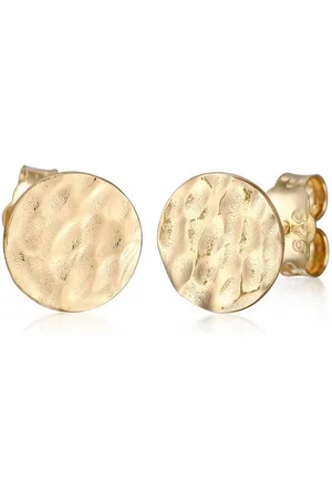 Kuzzoi Paar Ohrstecker Ohrstecker Plättchen Gehämmert 375 Gelbgold - Verkäufer: JULIE & GRACE GmbH