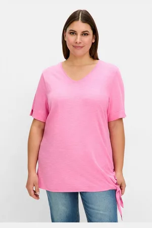 Sheego T-Shirt Große Größen mit Knotendetail am Saum