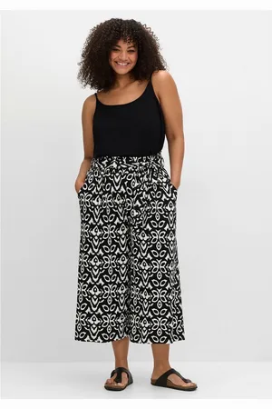 Sheego Culotte Große Größen mit Smokbund und Ethnoprint