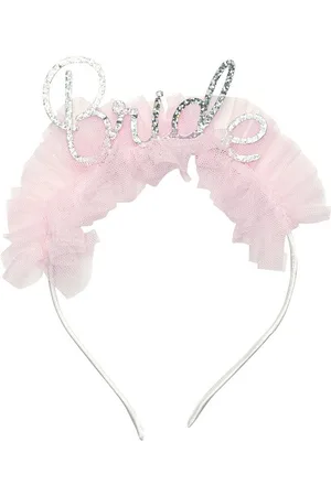 PARTY DECO Haarreif, Haarreif Bride mit Rüschen 17x18cm Weiß / Rosa / Silber Irisierend - Verkäufer: kreativmarkt-butterfly