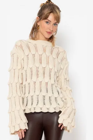 SASSYCLASSY Strickpullover Pullover Damen mit Strukturmuster Lässiger Rundhals Pullover Bequem und Stilvoll - Schwarz - Verkäufer: