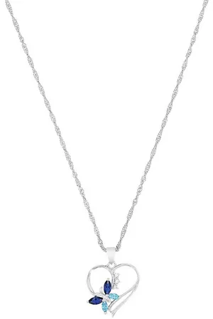 Amor Kette mit Anhänger Herz/Schmetterling, 2026579, mit Zirkonia (synth)