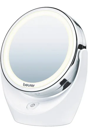 Beurer Gesichtsreinigungsbürste BS 49 Beleuchteter Kosmetikspiegel Weiss-Chrom - Verkäufer: home-elektro