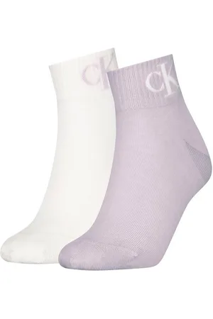 Calvin Klein Kurzsocken CKJ WOMEN QUARTER 2P MONOGRAM (2-Paar, 2 Paar) mit Logostickerei