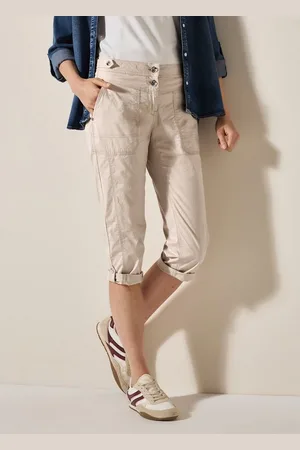 CECIL Caprihose Style New York mit Knopfdetails am Bund
