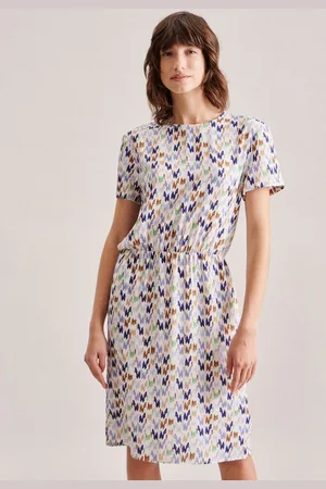 Seidensticker Sommerkleid Schwarze Rose Kurzarm Rundhals Druck