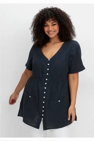 Joe Browns Longbluse Große Größen mit Knopfleiste und Taschen