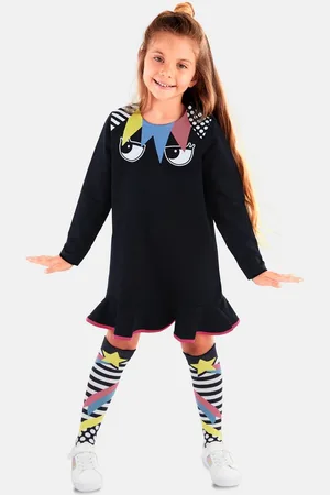 Denokids Shirtkleid Eyes mit Rüschen am Saum