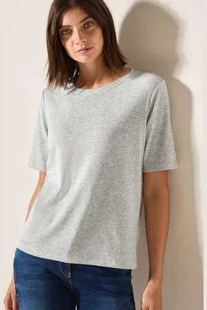 CECIL T-Shirt mit feiner Ripp Struktur