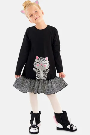 Denokids Shirtkleid Silver Leopard mit Glitzer-Leoparden-Aufdruck