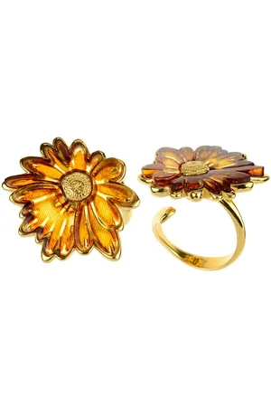 Cavill Silberring Polnischer Bernstein Vergoldeter Silber Ring mit Blumen, 3,35ct (1-tlg) - Verkäufer: Juwelo Deutschland GmbH