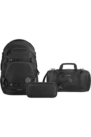 Coocazoo Schulranzen Schulrucksack-Set MATE Black Coal 3-teilig (Rucksack, Mäppchen, Sporttasche), ergonomisch, reflektiert, Körpergröße: 135 - 180 cm - Verkäufer: DSBO