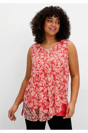 Sheego Tanktop Große Größen doppellagig mit Chiffon