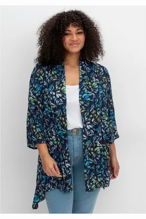 Sheego Longbluse Große Größen mit Blätterdruck, in Zipfelform