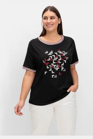 Sheego T-Shirt Große Größen mit Grafik-Frontprint und Glitzerdetails