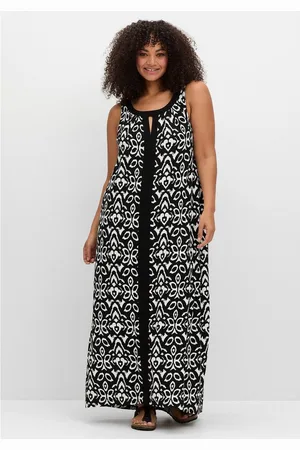 Sheego Maxikleid Große Größen mit Ornamentdruck und Cut-outs