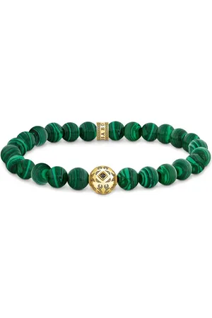 Thomas Sabo Charm-Armband Beads- aus grünen Steinen vergoldet - Verkäufer: uhrcenter