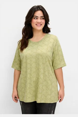 Sheego T-Shirt Große Größen mit Alloverprint, leicht tailliert