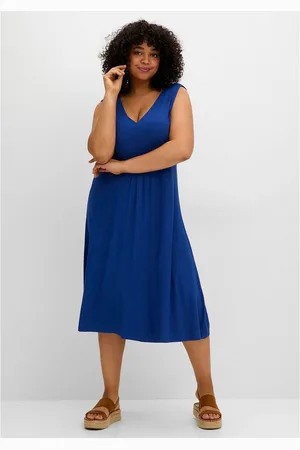 Sheego Jerseykleid Große Größen mit Raffung vorn
