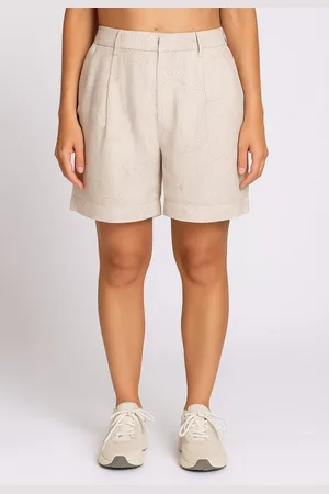 Zhrill Chinoshorts FJELLA mit zartem grafischem Muster und Leinen-Viskose-Mix