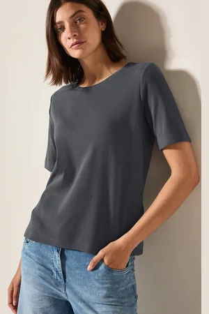 CECIL T-Shirt mit feiner Ripp Struktur