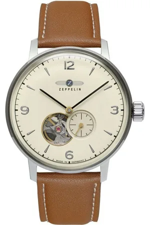 Zeppelin Automatikuhr Hindenburg Automatik, sustainable Planet 8066-5_n, Armbanduhr, Herrenuhr, offene Unruh, Made in Germany