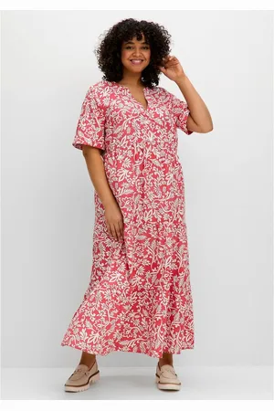 Sheego Maxikleid Große Größen mit grafischem Alloverprint