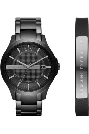 Armani Exchange Quarzuhr AX7101, (Set, 2-tlg., mit Armband), Armbanduhr, Herrenuhr, Datum, Edelstahlarmband