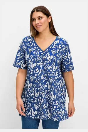 Sheego T-Shirt Große Größen mit Blumendruck, in leichter A-Linie