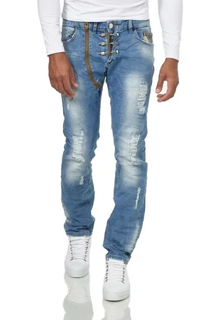 KINGZ Relax-fit-Jeans Herren Schraubenjeans in Stone-washed Regular Fit - Verkäufer: DENIM FABRIK