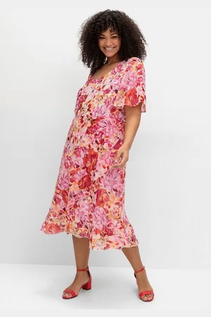 Joe Browns Chiffonkleid Große Größen mit Blumendruck und Flügelärmeln