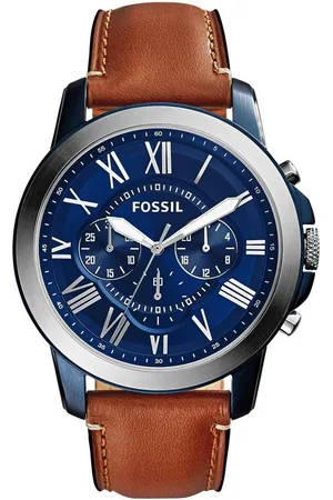 Fossil Chronograph GRANT FS5151, Quarzuhr, Armbanduhr, Herrenuhr, Stoppfunktion, Lederarmband