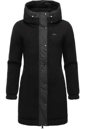Ragwear Outdoorjacke Cousy flauschige Übergangsjacke mit Teddyfell und Kapuze