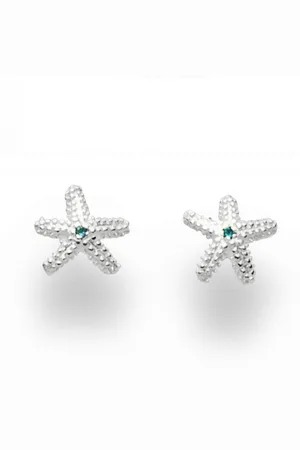 DUR Ohrring-Set Schmuck: Ohrringe, Ohrstecker "Seestern", Zirkonia blau, O5639 - Verkäufer: Strandsandschmuck