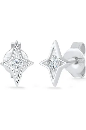 Kuzzoi Paar Ohrstecker Ohrstecker Stern Glas Kristalle Weiß 925 Sterling Silber - Verkäufer: JULIE & GRACE GmbH