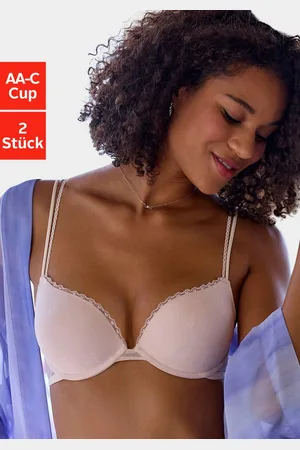 Petite Fleur Push-up-BH (Packung, 2-tlg., 2 Stück) aus süßem Herzchen-Mesh mit edlen Spaghettiträgern, sexy Dessous