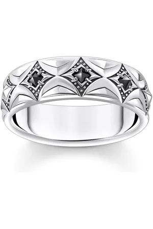 Thomas Sabo Silberring Rautenmuster mit schwarzen Steinen Silber - Verkäufer: uhrcenter