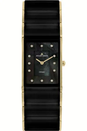 Jacques Lemans Keramikuhr Dublin, 1-1940J, Quarzuhr, Armbanduhr, Damenuhr, Perlmutt-Zifferblatt,Keramikarmband