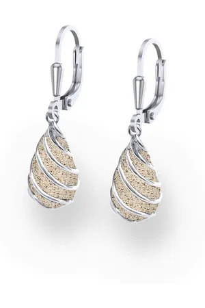 DUR Ohrring-Set Schmuck: Ohrringe, Ohrhänger "Bali" mit Strandsand, rhodiniert, O5 - Verkäufer: Strandsandschmuck