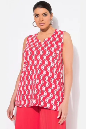 Ulla Popken Longtop Top Wellenmuster A-Linie Rundhals ärmellos - Verkäufer: Popken Fashion Group