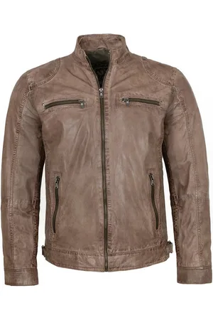 Mark Maddox Lederjacke Alessio - Herren Lederjacke Lammnappa taupe - Verkäufer: Lederjacken24