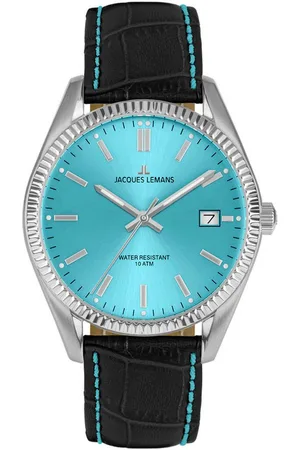 Jacques Lemans Quarzuhr 50-3S, Armbanduhr, Herrenuhr, Damenuhr, Lederarmband, Datum
