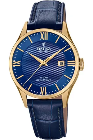 Festina Quarzuhr Analog Herren Uhr F20010/3 Leder, (Analoguhr), Herren Armbanduhr rund, Lederarmband , Elegant - Verkäufer: Fit4Style Silberschmuck - IMPPAC