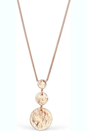 Elli Kette mit Anhänger Anhänger Plättchen Strukturiert 925 Sterling Silber Rosegold - Verkäufer: JULIE & GRACE GmbH