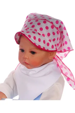 La Bortini Kopftuch Baby und Kinder Sommer Mütze Bandana Tuch, mit Tupfenmuster in pink, Universelle Größe durch Bindebänder - Verkäufer: A&O Baby-und Kindermoden