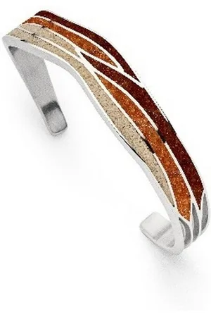 DUR Armband Schmuck: Armspange "Strandwellen" mit Strandsand und Bernsteinsand - Verkäufer: Strandsandschmuck