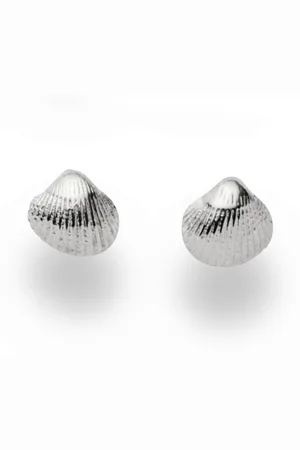 DUR Ohrring-Set Schmuck: Ohrringe, Ohrstecker "Muschel 2.0", 925er Silber, rhodini - Verkäufer: Strandsandschmuck
