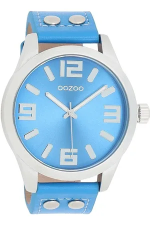 Oozoo Quarzuhr Basic Line Armbanduhr C1076 Lederband Blau 46 mm C1076 - Verkäufer: Jäckle Uhrenhandel e.K.