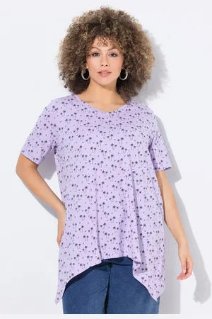 Ulla Popken T-Shirt T-Shirt Palmen A-Linie V-Ausschnitt Halbarm - Verkäufer: Popken Fashion Group